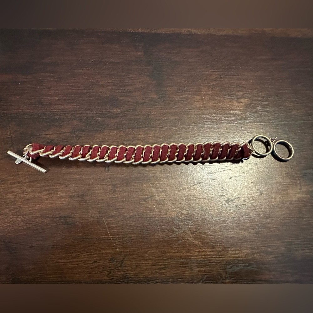 Ruby and Brushed Gold Bracelet